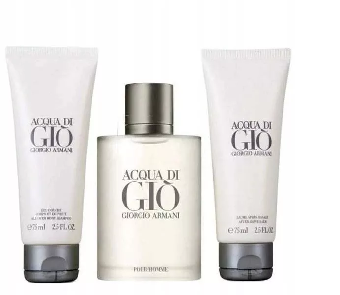 Giorgio Armani Acqua di Gio pour homme -  Набор (туалетная вода 100 + шампунь 50 + бальзам после бритья 50)
