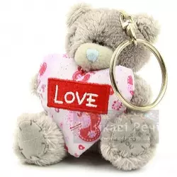 Брелок MTY (Me To You) -  плюшевый мишка держит сердце Love 7.5 см (арт. G01W1118)