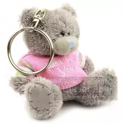 Брелок MTY (Me To You) -  плюшевый мишка в розовой футболке Just For You 7.5 см (арт. G01W1119)